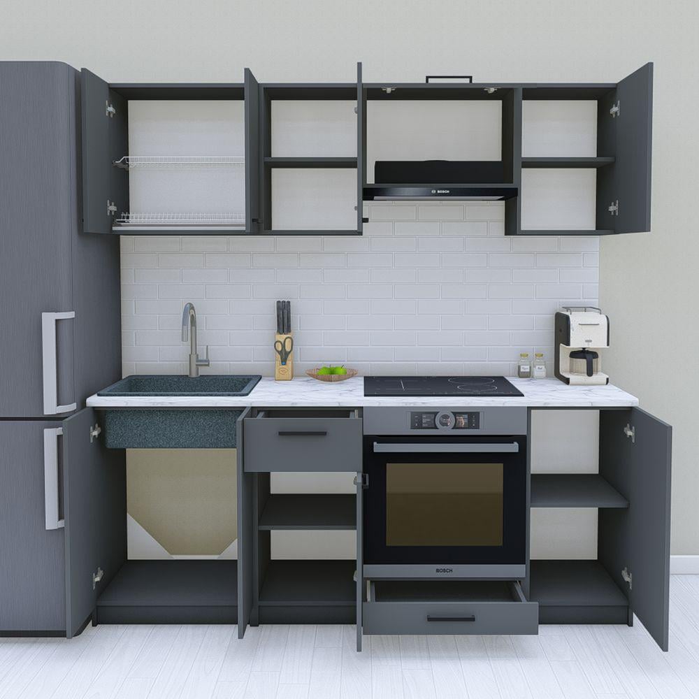 Кухня модульна готова 2 м 200 см Графіт (МП39б) - фото 2 Кухня модульна готова 2 м 200 см Графіт (МП39б) - фото 2