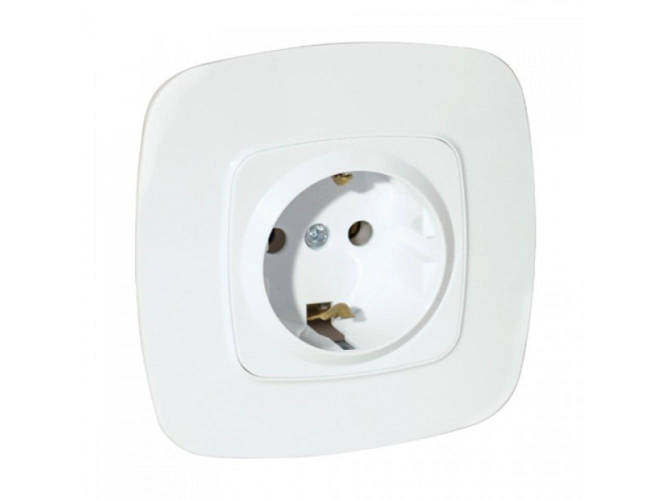 Розетка встроенная HOROZ ELECTRIC ELA с заземлением 16А 250V Белый (112-007-0006-010)