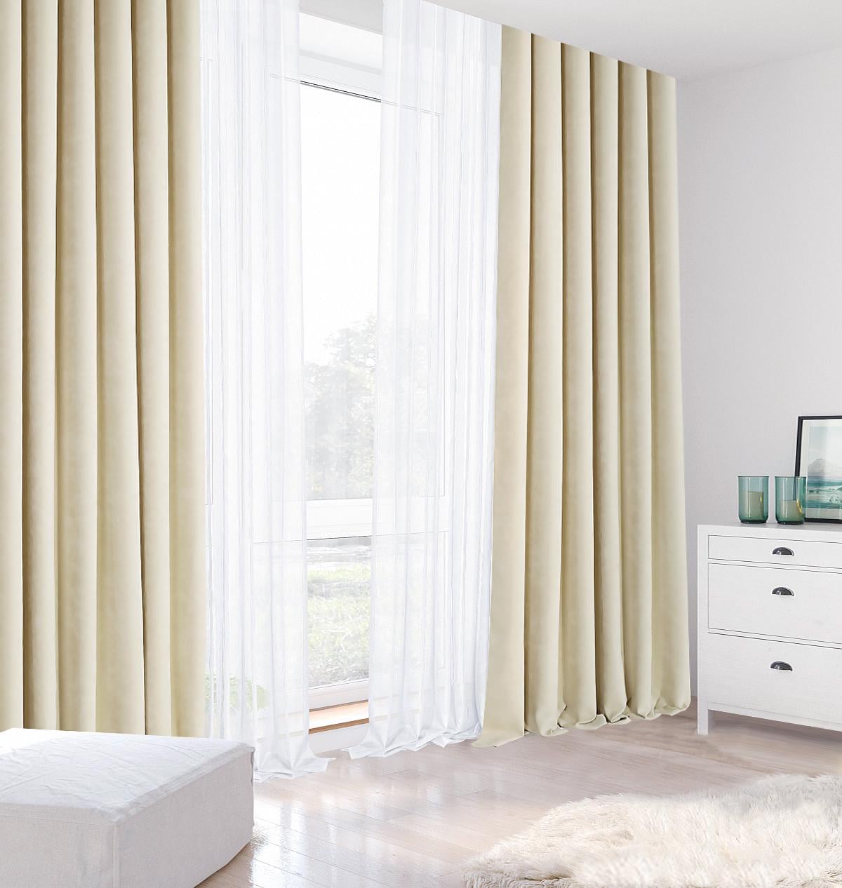 Комплект коротких штор Pivdenne нубук 140х170 см 2 шт. Песочный (80726-170)