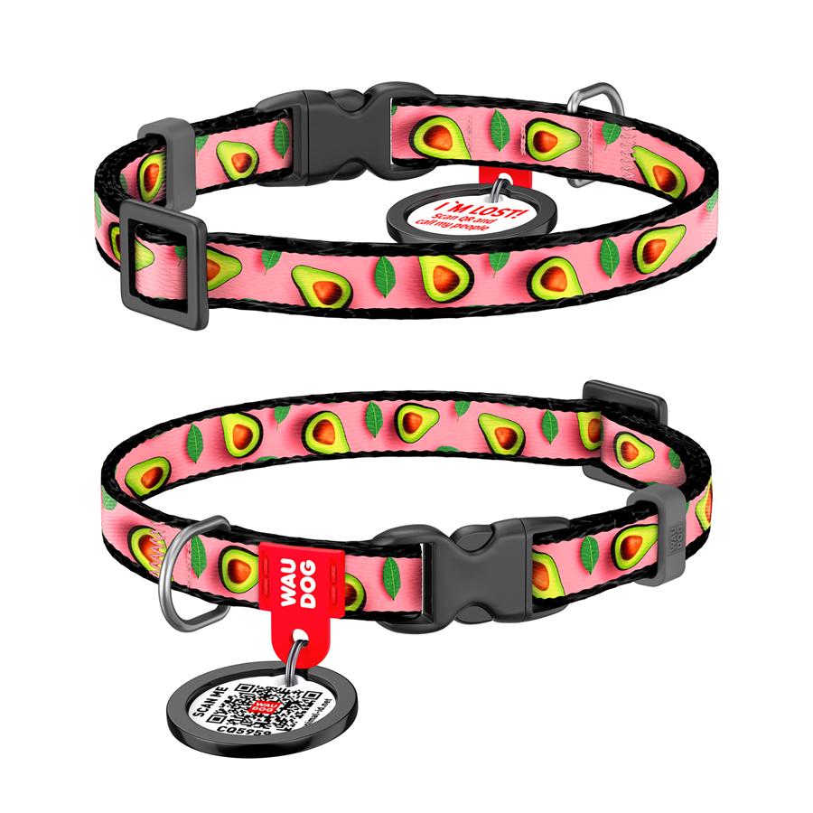 Ошейник для собак/кошек с QR-паспортом Waudog Nylon Авокадо пластиковый фастекс XS 10 мм 20-30 см Pink (278-4051) Ошейник для собак/кошек с QR-паспортом Waudog Nylon Авокадо пластиковый фастекс XS 10 мм 20-30 см Pink (278-4051)