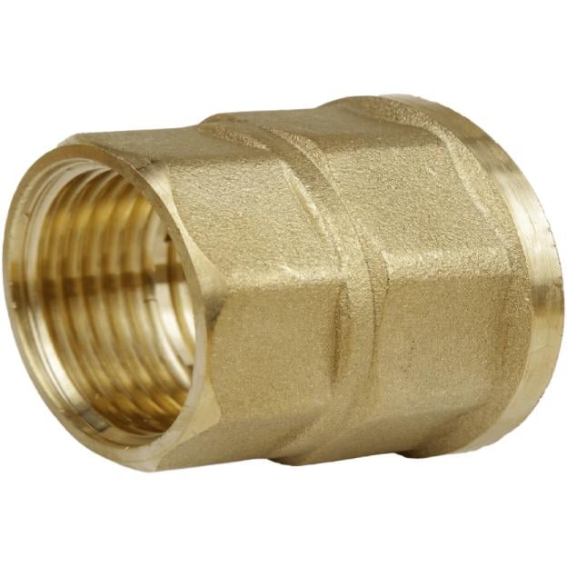 Муфта редукционная восьмигранная латунная 1/2″ВРх3/8″ВР штампованная А0343А VA (000027634)