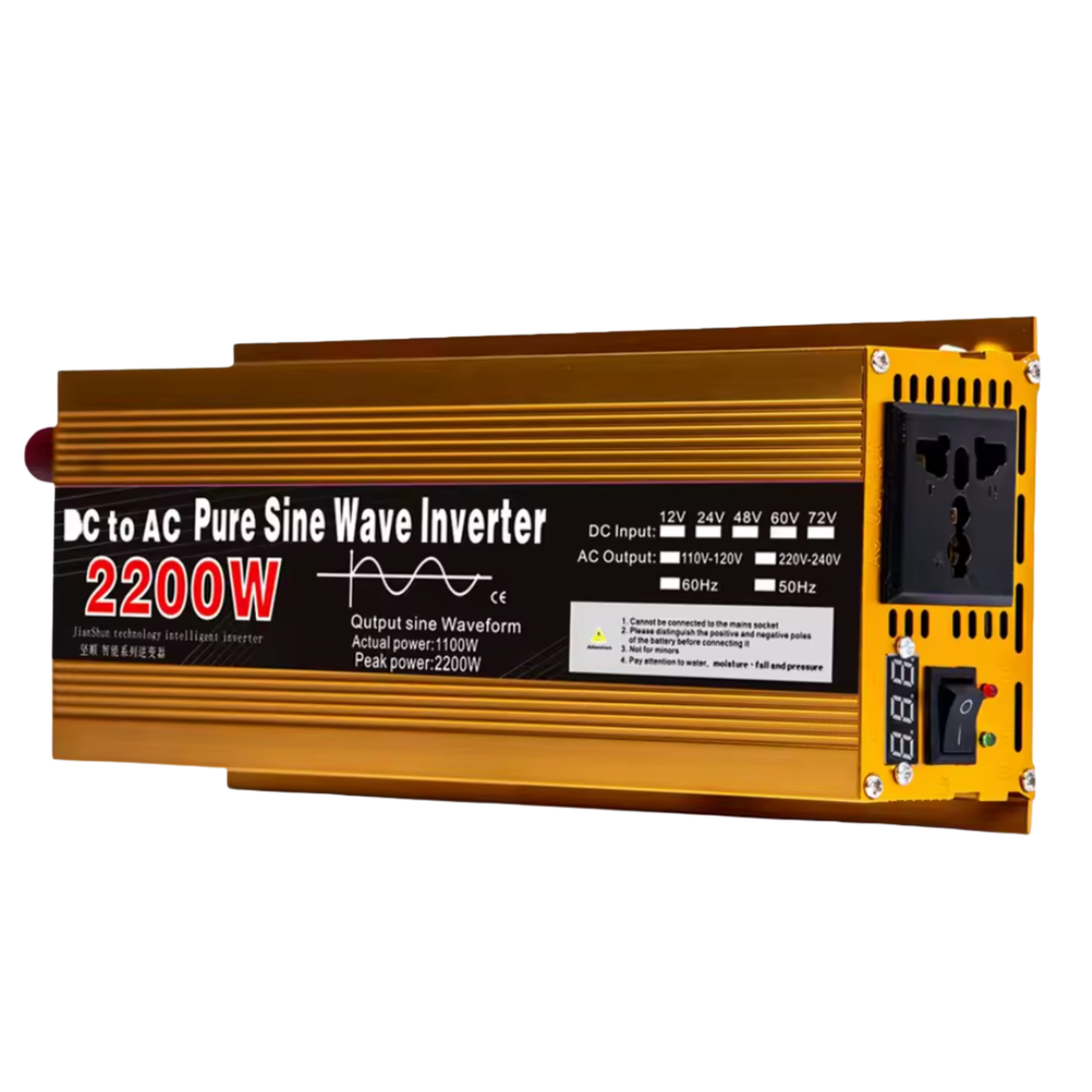 Інвертор з чистою синусоїдою ChanTower 2200 Вт 12/220V DC/AC 50Hz для живлення газових котлів та твердопаливних котлів (2831561438) - фото 1 Інвертор з чистою синусоїдою ChanTower 2200 Вт 12/220V DC/AC 50Hz для живлення газових котлів та твердопаливних котлів (2831561438) - фото 1