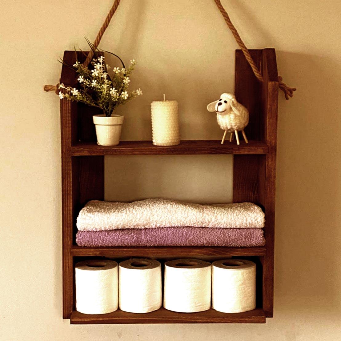 Полка для ванной из дерева Юнкерат Латте (ВНП/015116)