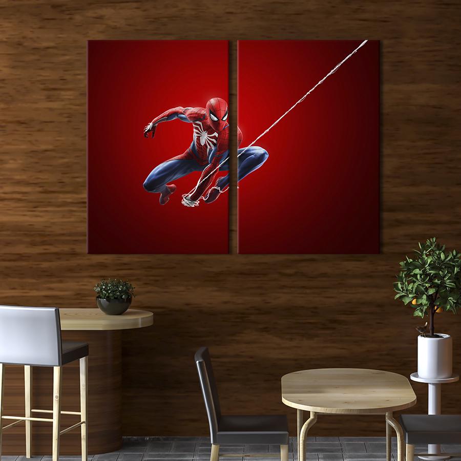 Настенный декор диптих картина на холсте для интерьера Человек-паук: Паутина теней 165x122 см (672-2)