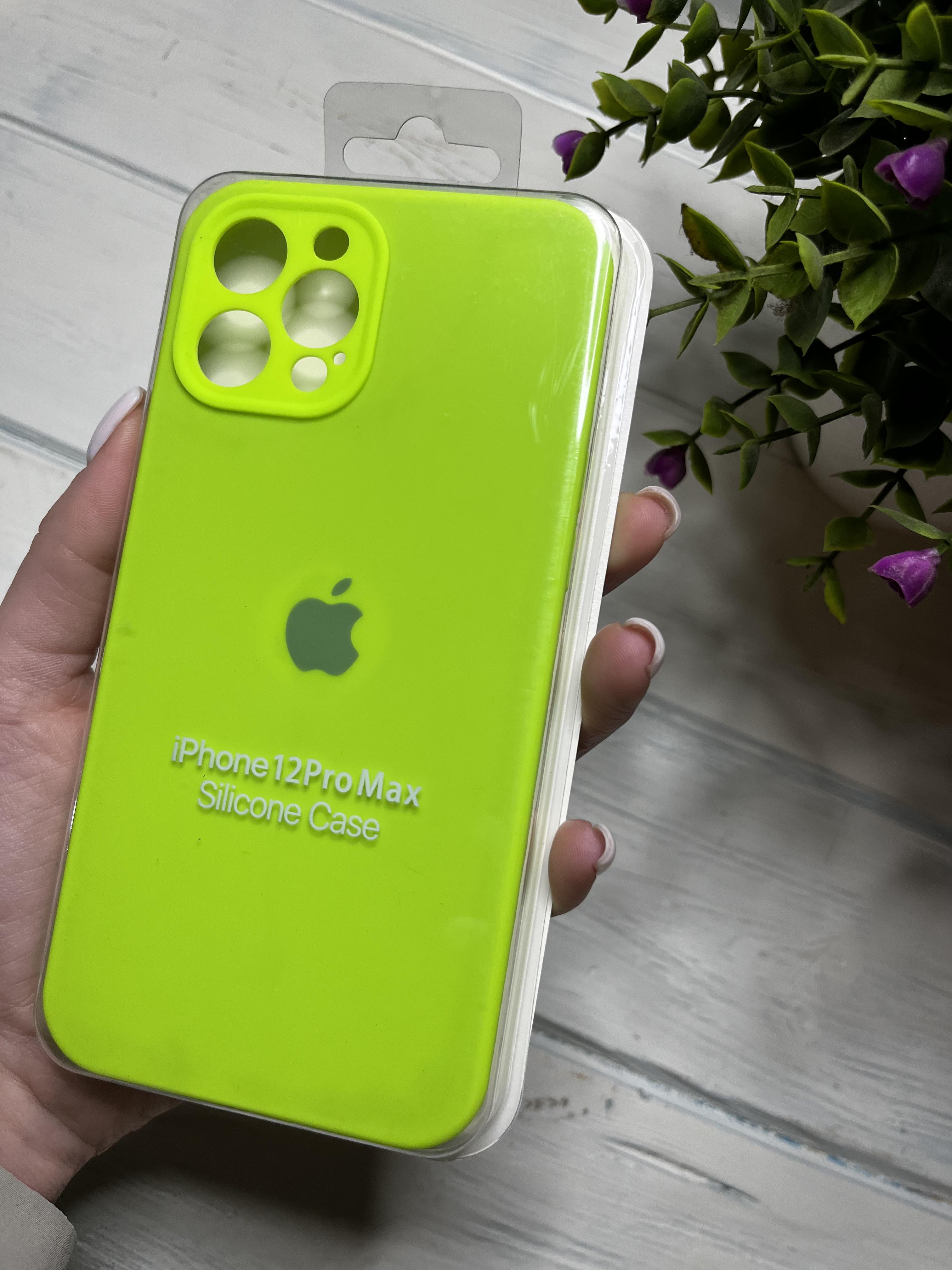 Чохол накладка на iPhone (Айфон) 12 Pro Max квадратні борти silicone case full camera на apple