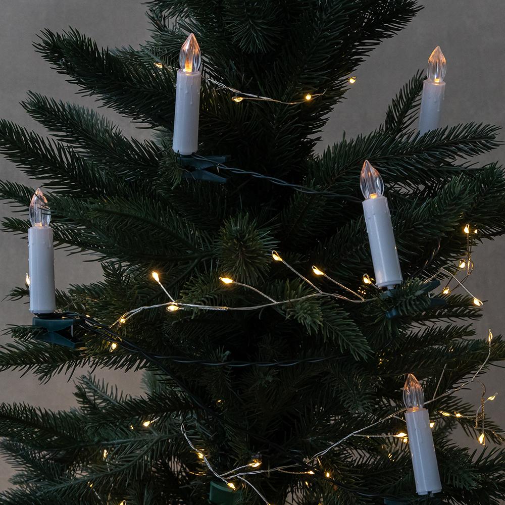 Новогодняя светодиодная гирлянда LED с клипсами и батарейками Белый (147-81-9262-011 )