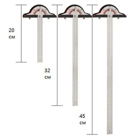 Линейка строительная 20 см с транспортиром и регулируемой головкой (R00683-3) - фото 6