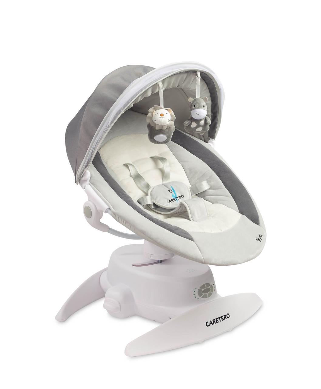 Шезлонг-качели Caretero Opti Grey пульт ДУ/таймер/мелодии (396125)