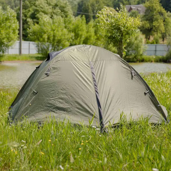 Палатка туристическая двухместная ветрозащитная 210х160х120 см Зеленый (LU-017) - фото 3