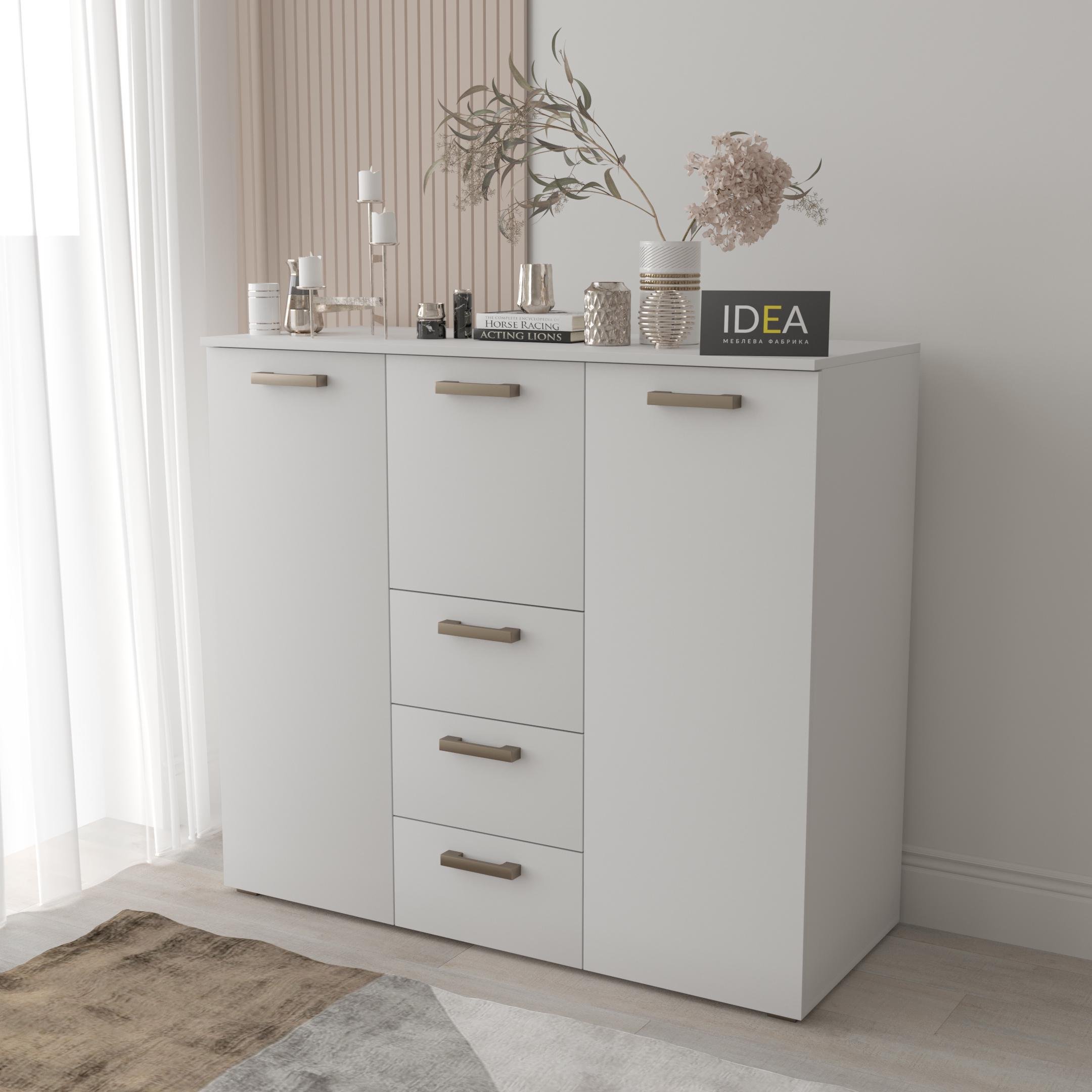 Комод Idea ТКБ-371 на 4 шухляди з дверима Білий (26718266)