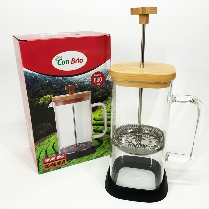 Заварник Con Brio CB-6680W френч-прес 800 мл (26202712) - фото 6 Заварник Con Brio CB-6680W френч-прес 800 мл (26202712) - фото 6