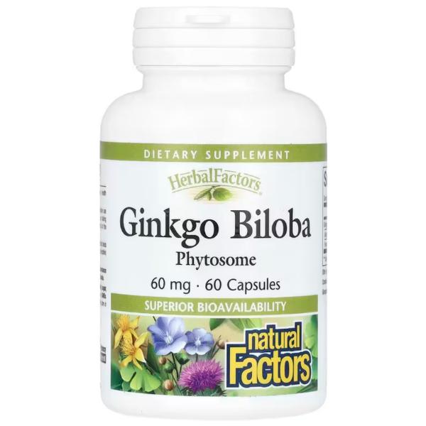 Гинко билоба Natural Factors Ginkgo Biloba Phytosome 60 мг 60 капс. (000026283)