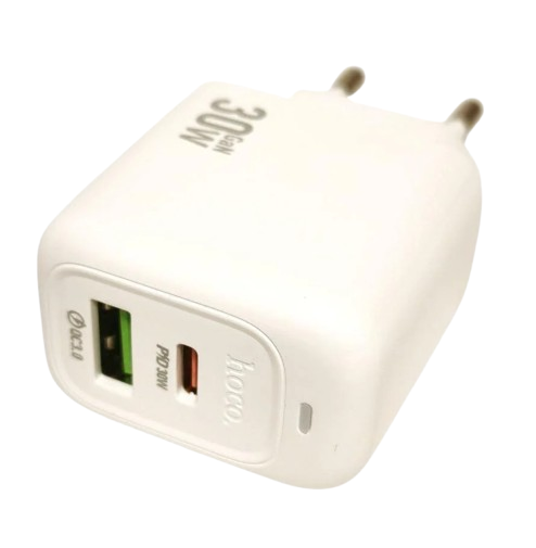 Зарядний пристрій Hoco CS55A 30W 1USB/1Type-C White (2881707435)