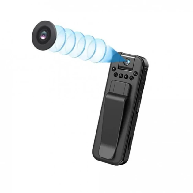 Боді-камера нагрудна L7 для відеоспостереження з поворотним об'єктивом та кріпленням на одяг (9528) - фото 3