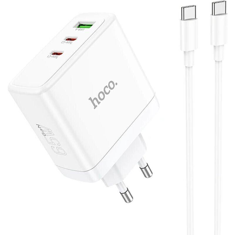 Сетевое зарядное устройство Hoco N30 Glory PD65W с кабелем Type-С 2USB-C с быстрой зарядкой QC3.0 Белый