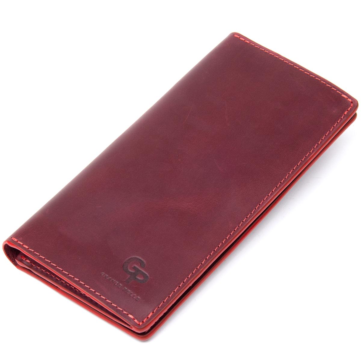 Портмоне кожаное GRANDE PELLE 11468 Бордовый