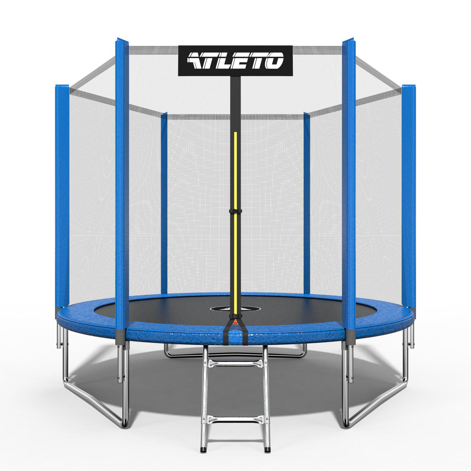 Батут дитячий Atleto з сіткою/драбинкою 312 см Синій (4979)