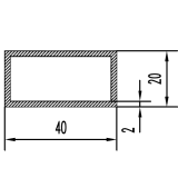 Труба алюмінієва прямокутна без покриття 40х20х2 мм (8176871) - фото 2