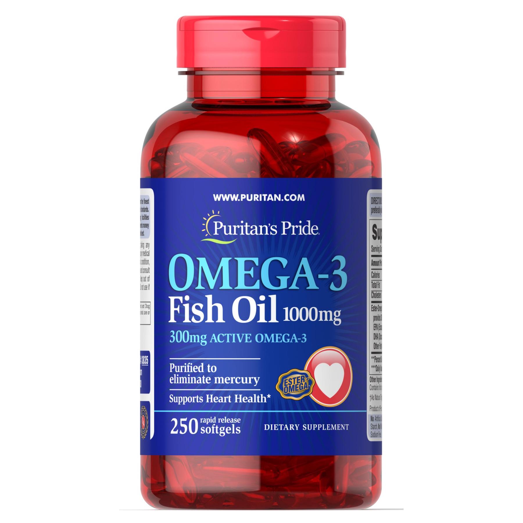 Добавка Omega 3 1000 mg 250 softgels (100-61-4909230-20)