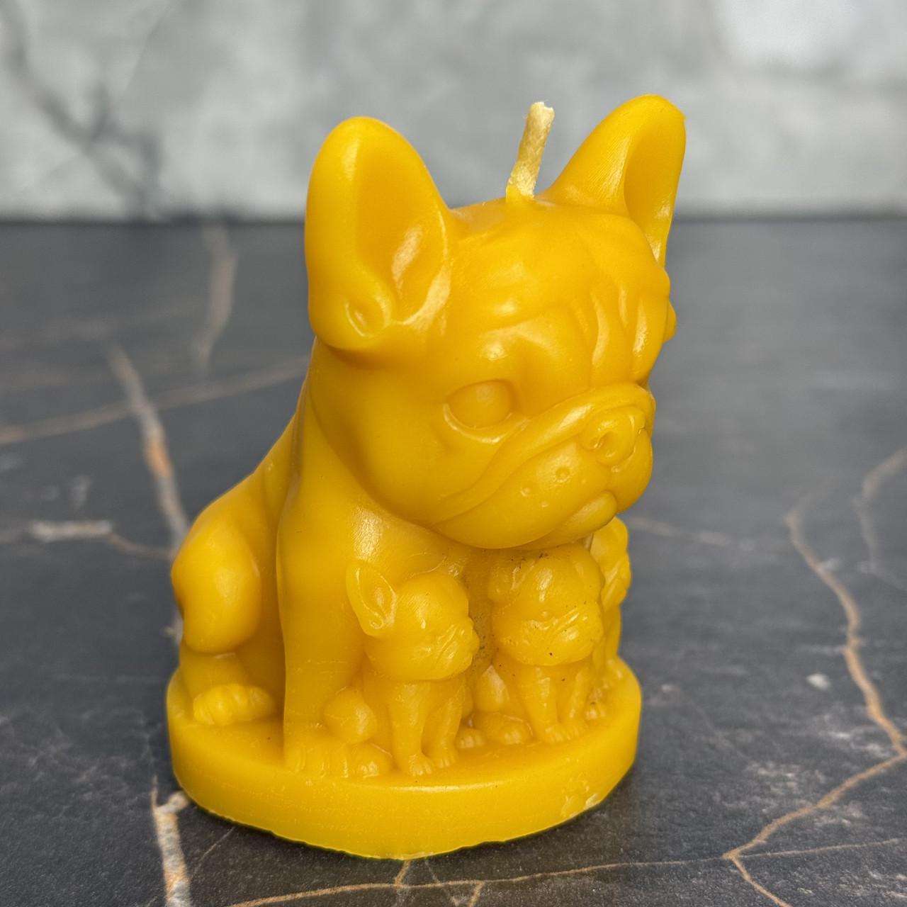 Свічка декоративна воскова Песик з натурального бджолиного воску 7,5 см