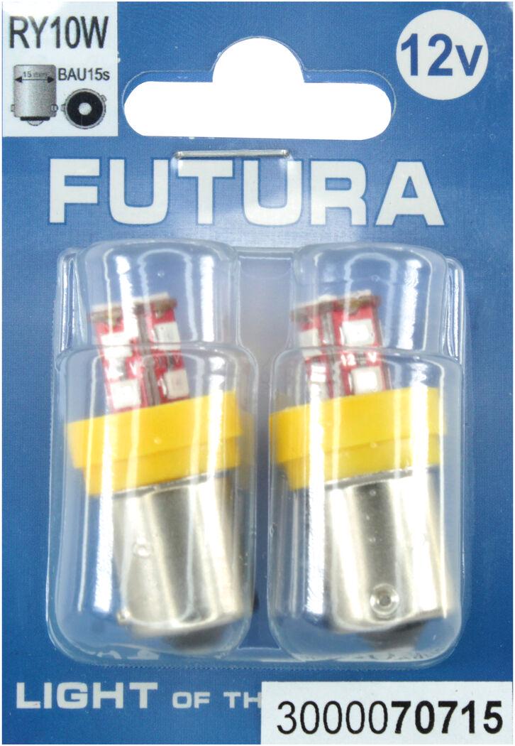 Лампочка FUTURA Груша LED SMD 12V 12 диодов RY10W BAU15s 2 шт. Желтый (70715)