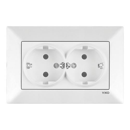 Розетка Viko Meridian двойная с заземлением Белый (21166-е)