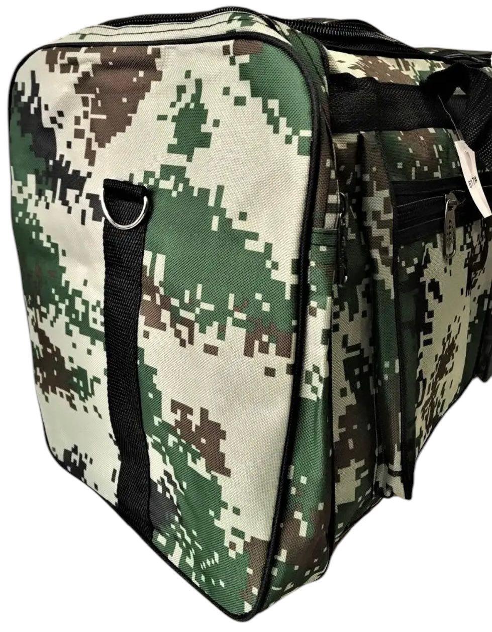 Сумка дорожная с боковыми карманами и длинным ремнем через плечо 70 л Камуфляжный (617) - фото 2
