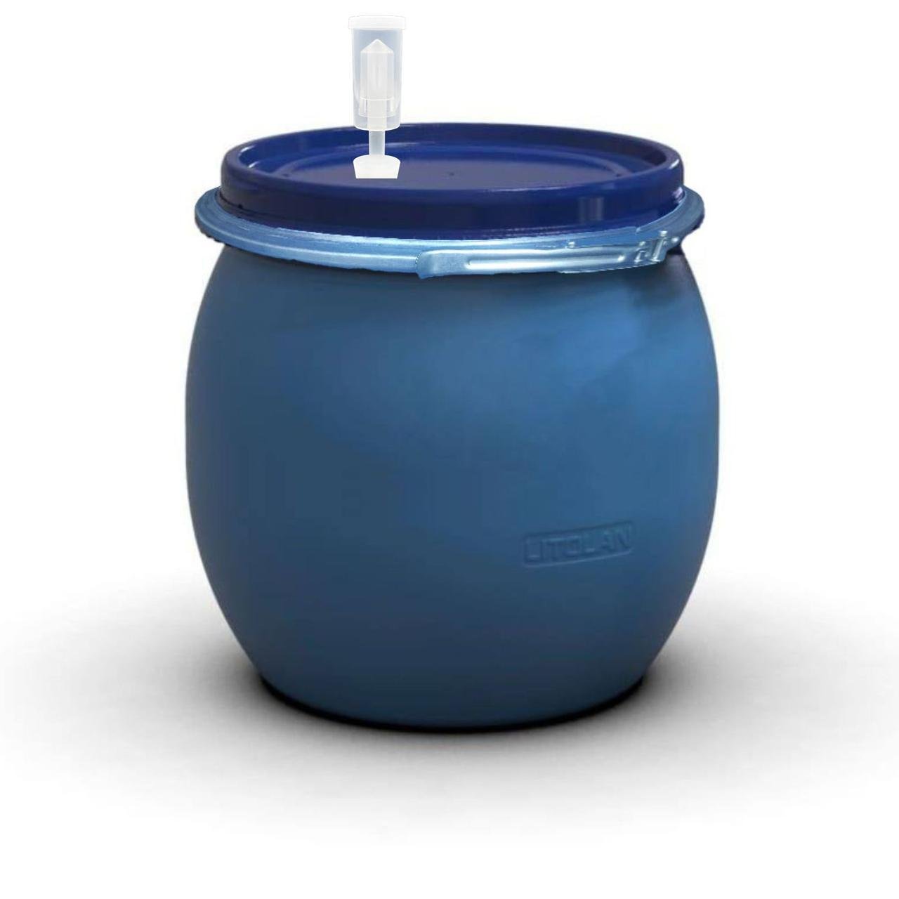 Бочка для брожения Litolan герметична с гидрозатвором U и металлическим хомутом 80 л (29682М)