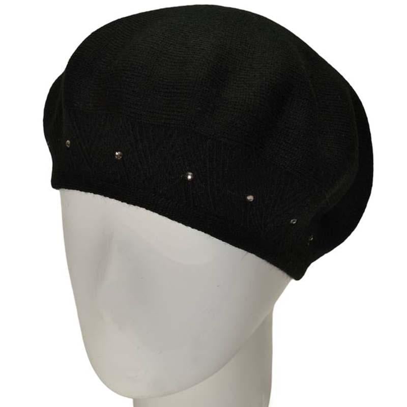 Берет жіночий Lirus Ніка подвійний вовняний тонкої в'язки Чорний (111639)