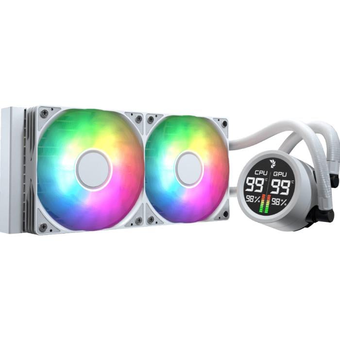 Система водяного охлаждения AeroCool Abyss L240R Digi 240 мм 280 Вт 2 вентилятора 120 мм 1800 об/мин Белый (ACLA-AD24117.21)