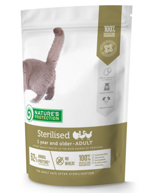 Корм сухой Nature's Protection Sterilised 0,4 кг - фото 1 Корм сухой Nature's Protection Sterilised 0,4 кг - фото 1