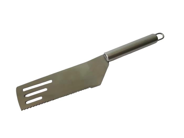 Лопатка нож для торта кондитерская нержавеющая сталь с зубцами L 20 см (907078895) Лопатка нож для торта кондитерская нержавеющая сталь с зубцами L 20 см (907078895)