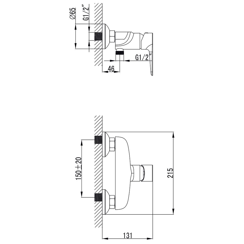 Змішувач для душу Corso BC-1D121W Garda ⌀ 35 (9605303) - фото 3