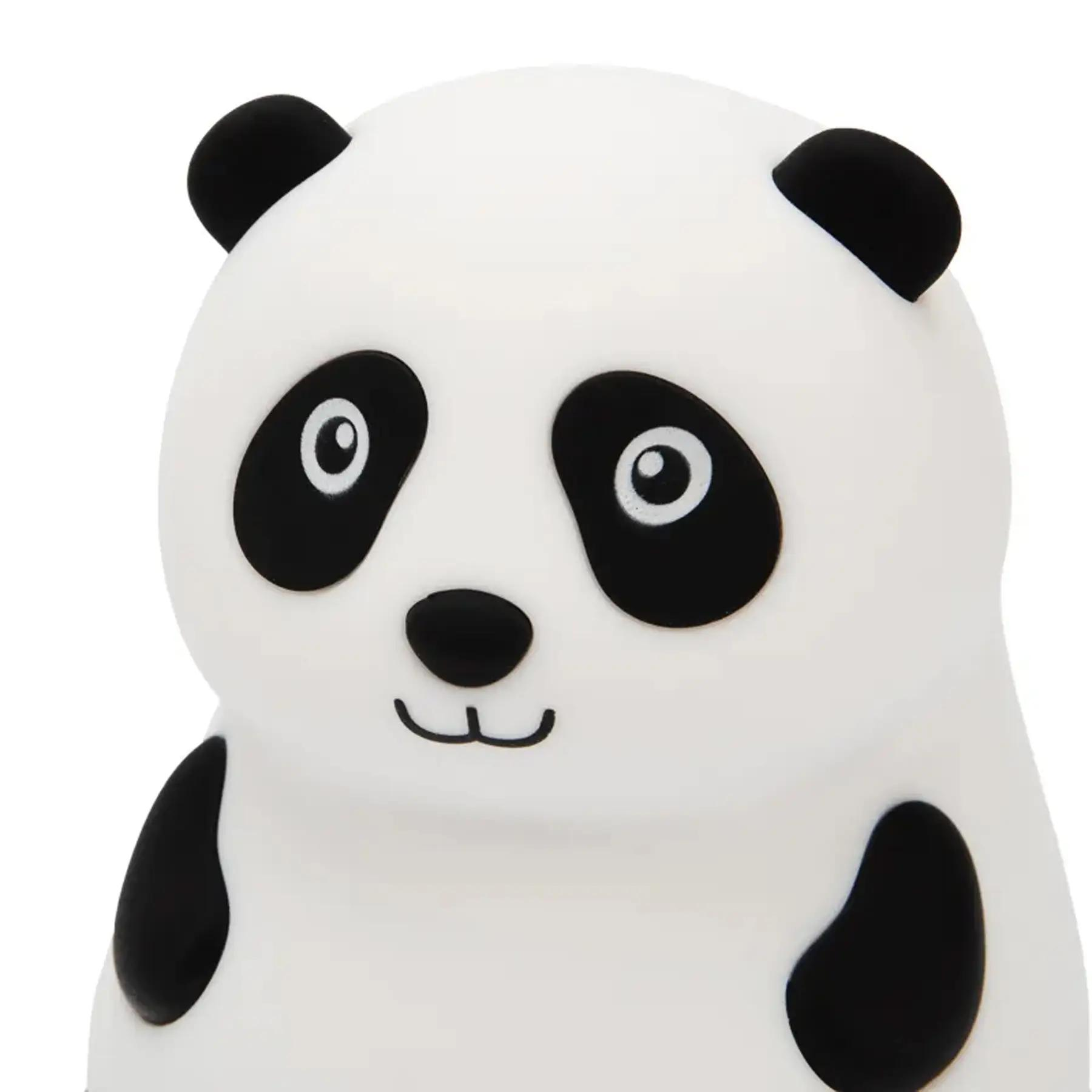 Ночник детский силиконовый Панда портативный с сенсорным управлением 1200 мАч USB Бело-черный (2013) - фото 7