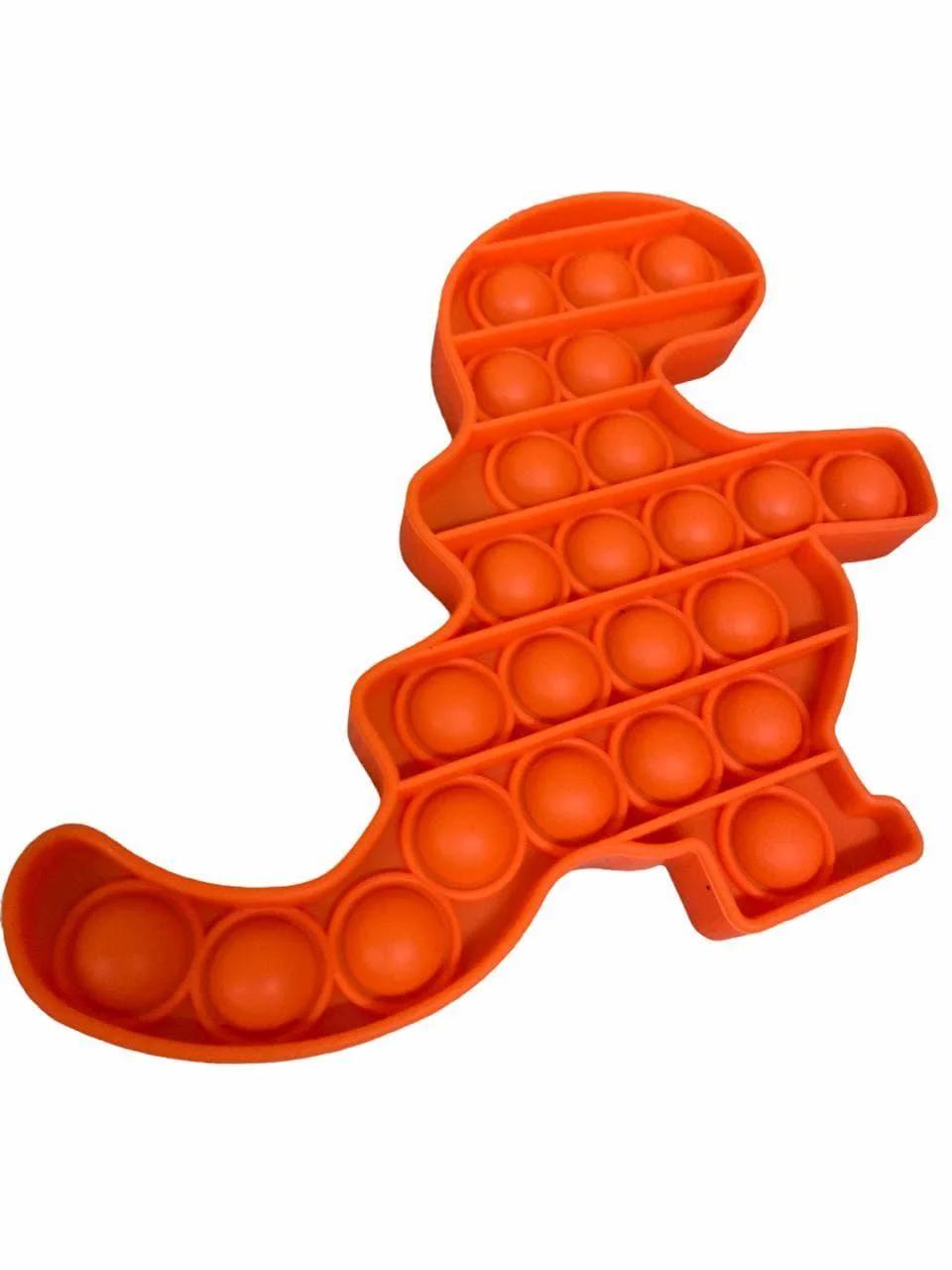 Сенсорная силиконовая игрушка пупырка антистресс Pop It фиджет Dino Orange