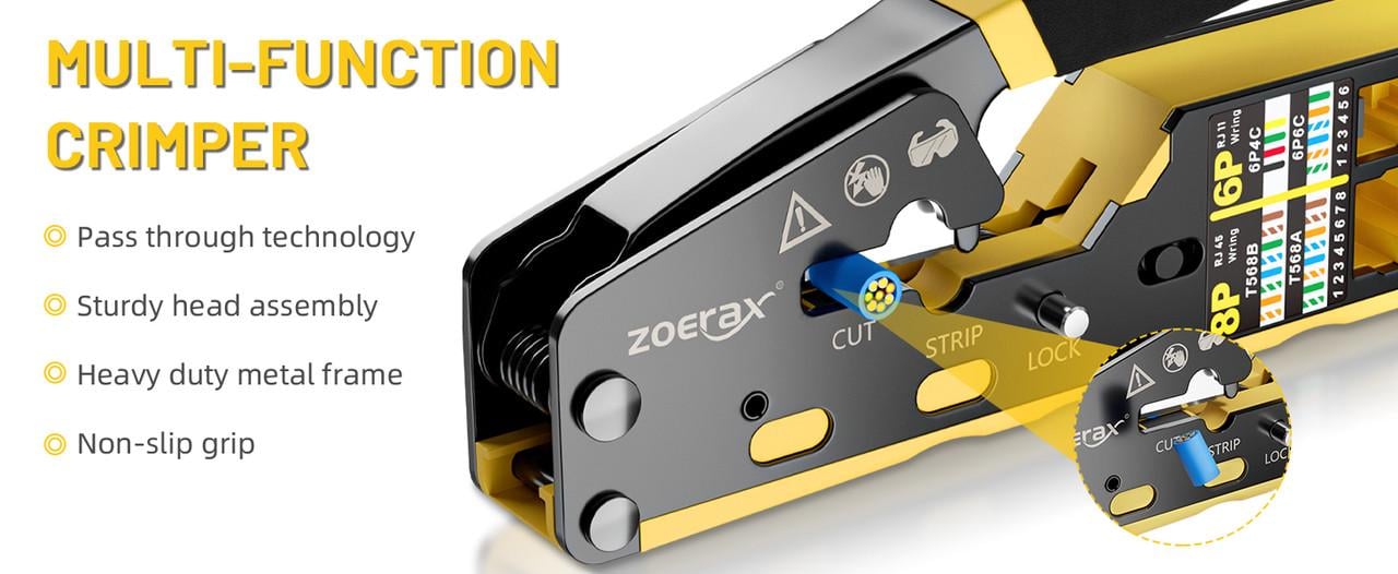 Обжимной инструмент ZoeRax RJ45 для разъемов RJ45/RJ11 со сменным лезвием - фото 4
