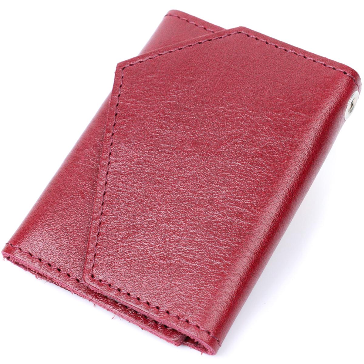 Ключница женская Grande Pelle Key Wallet 11642 из натуральной кожи Марсала (56449)