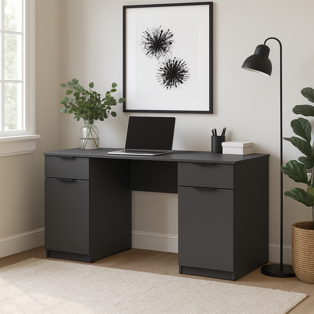 Стол письменный СП4 2Я2Д SENAM 750х1600х500 мм ДСП Серый Графит Стол письменный СП4 2Я2Д SENAM 750х1600х500 мм ДСП Серый Графит