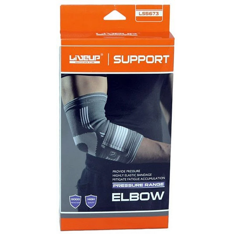 Фіксатор ліктя LiveUP Elbow Support S/M Сірий/Білий (LS5673-SM)