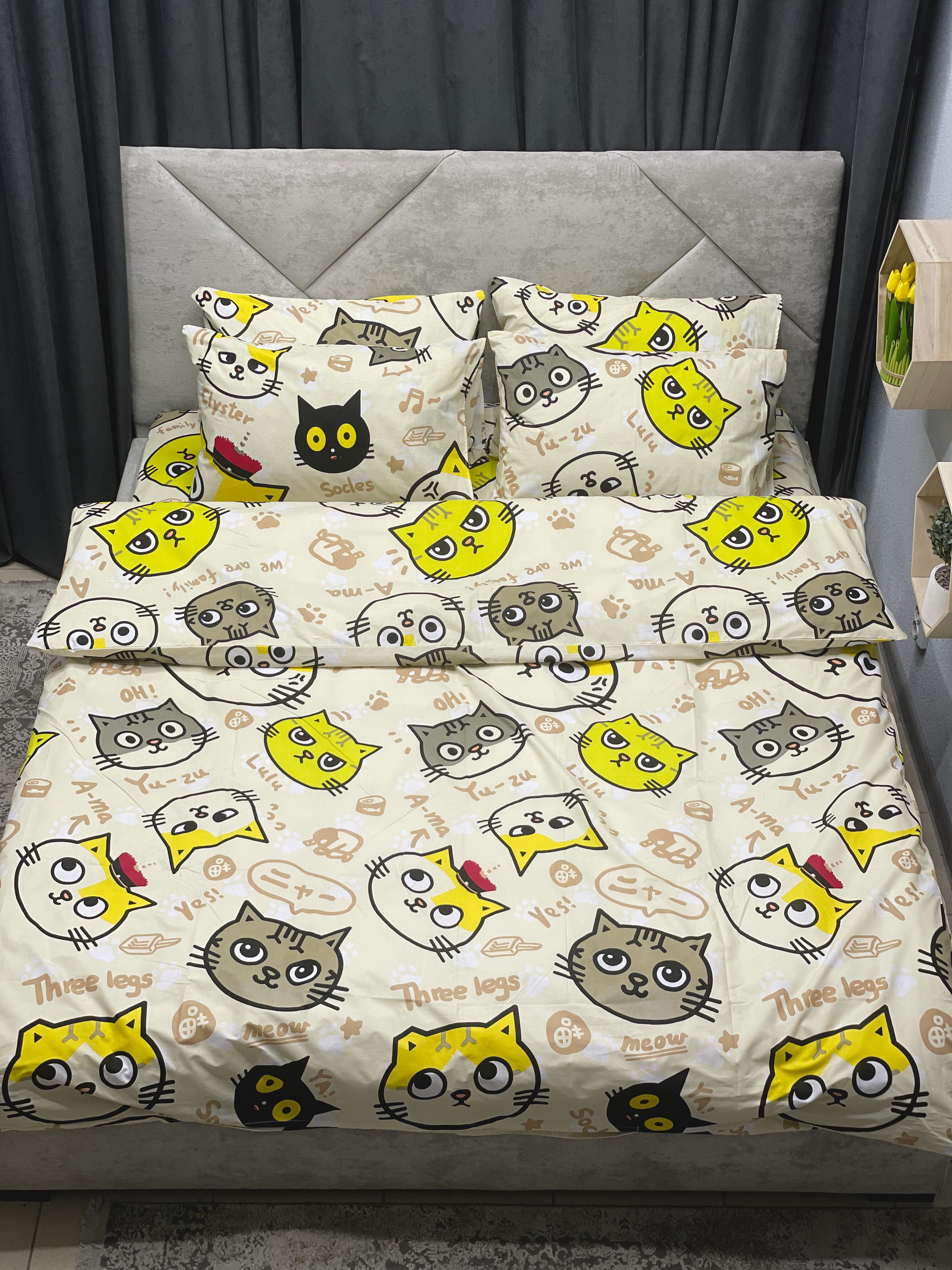 Комплект постільної білизни Ego-textile 045K бязевий з котиками (197571461)