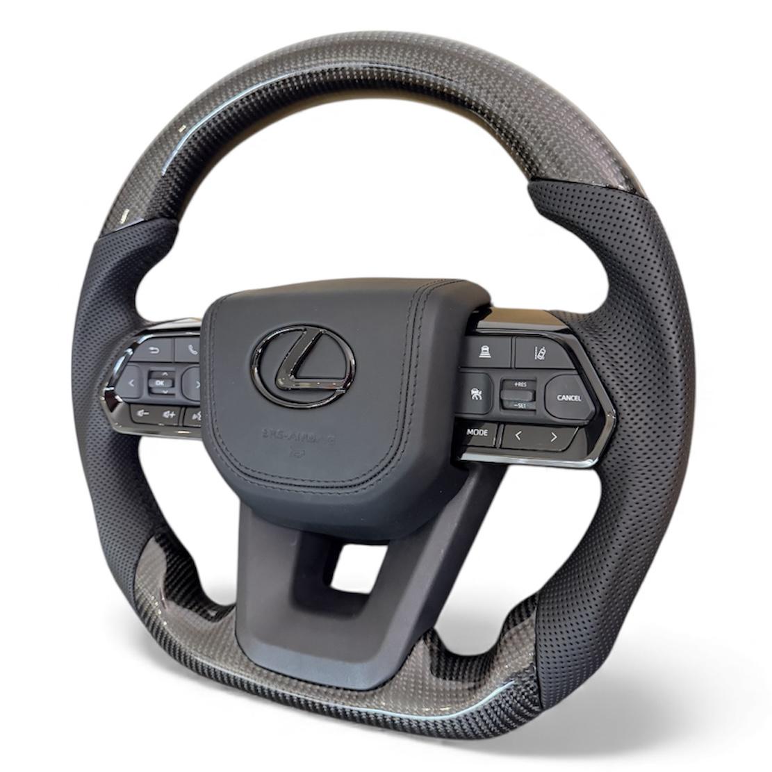 Руль анатомический для Lexus LX470/GX47 карбон подушка обшита кожей в сборе Черный глянец (30679300) - фото 5 Руль анатомический для Lexus LX470/GX47 карбон подушка обшита кожей в сборе Черный глянец (30679300) - фото 5