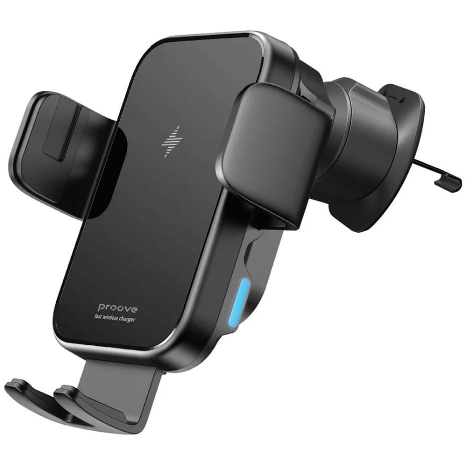 Автодержатель Proove Triple Сlamp 15W с беспроводным ЗП Black (1904438541)