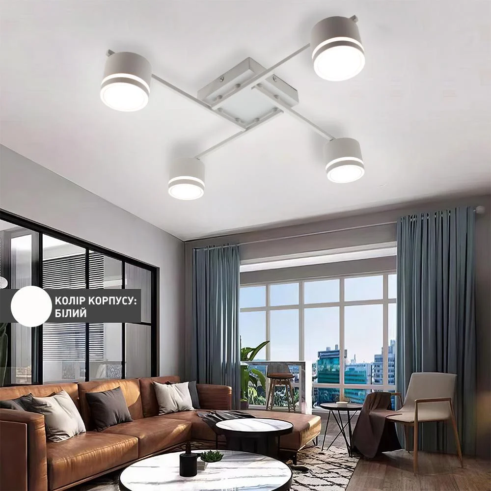 Люстра ESLLSE GELA 4R LED з пультом на 4 лампи GX53 600x600x120 мм Білий (10518) - фото 6