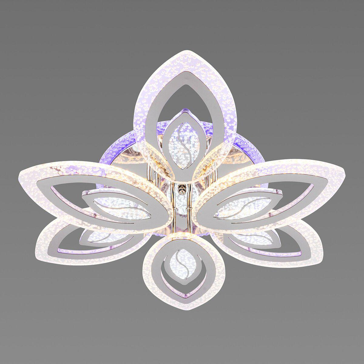 Люстра потолочная светодиодная Light House SRS-19567/3+3 с RGB подсветкой Хром