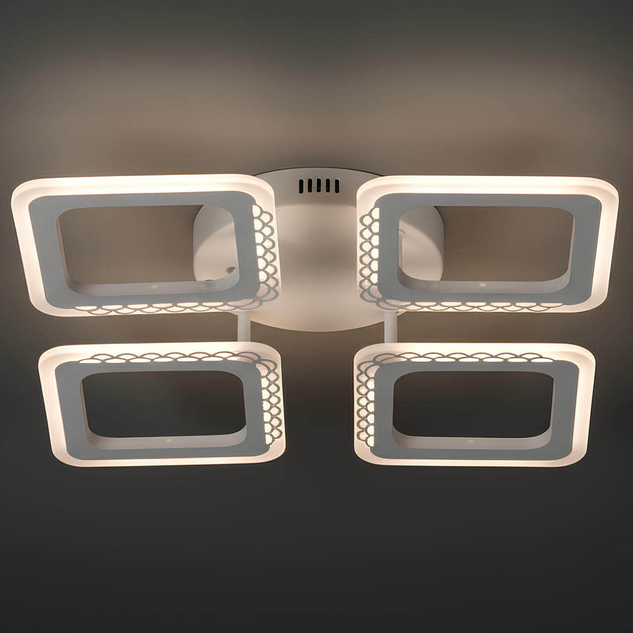 Люстра светодиодная Valeso 72W с пультом в современном стиле акриловая 3000-6500K Белый (G 2703/4 WT)