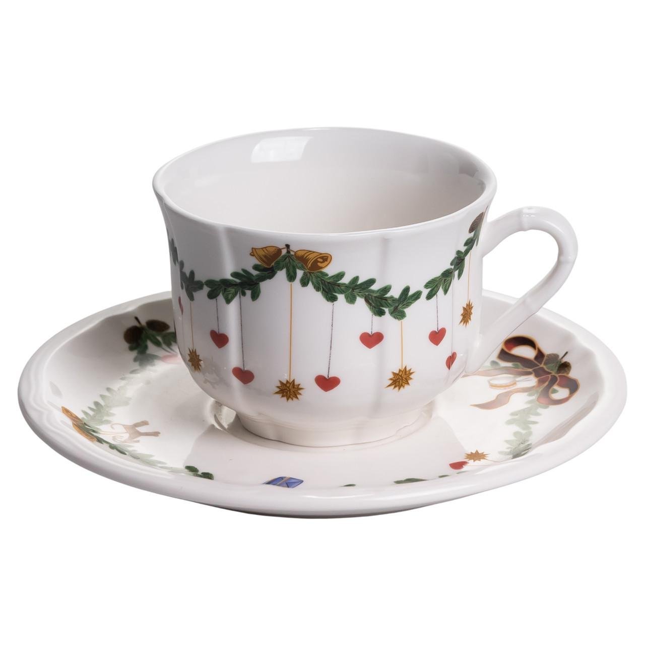 Столовый набор посуды новогодний ROYAL 32 предмета на 6 человек фарфоровый (YY78-11A) - фото 2