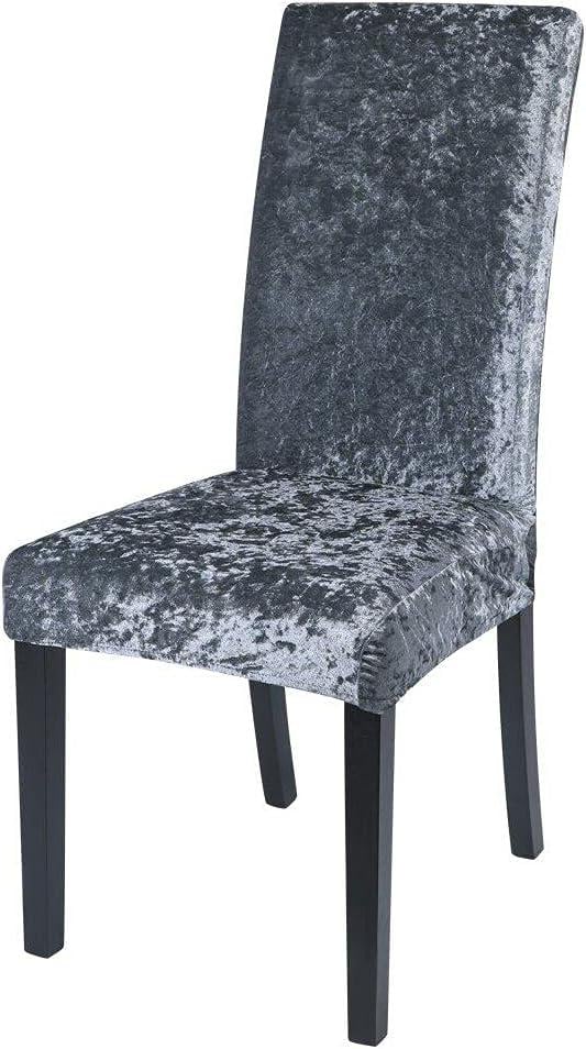 Чехол натяжной на стул GOSPO велюровый Серый (2190142609) - фото 1