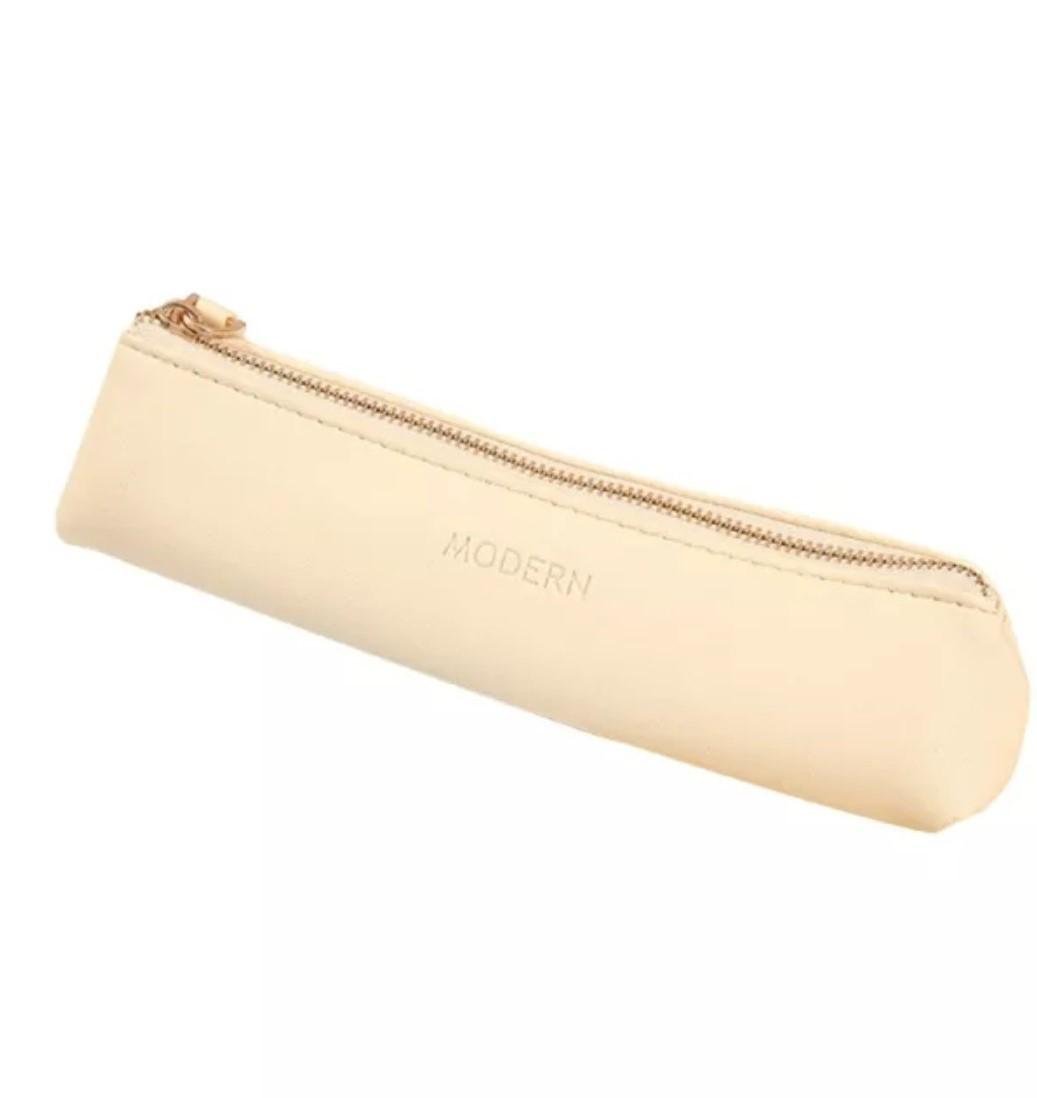 Пенал классический из экокожи 20х4,5х3,5 см Пудровый (52234732)