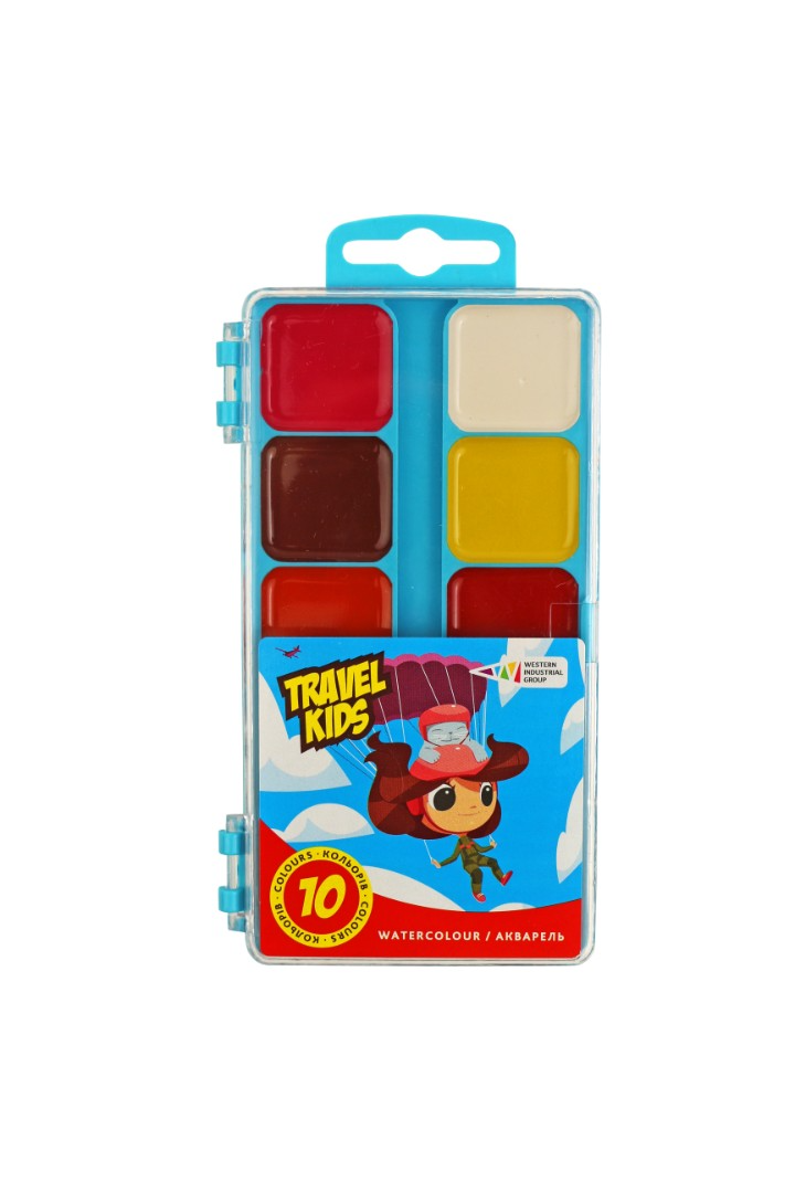 Акварельные краски TRAVEL KIDS 10 цв. без кисточки (312044/TK 4820072538852)