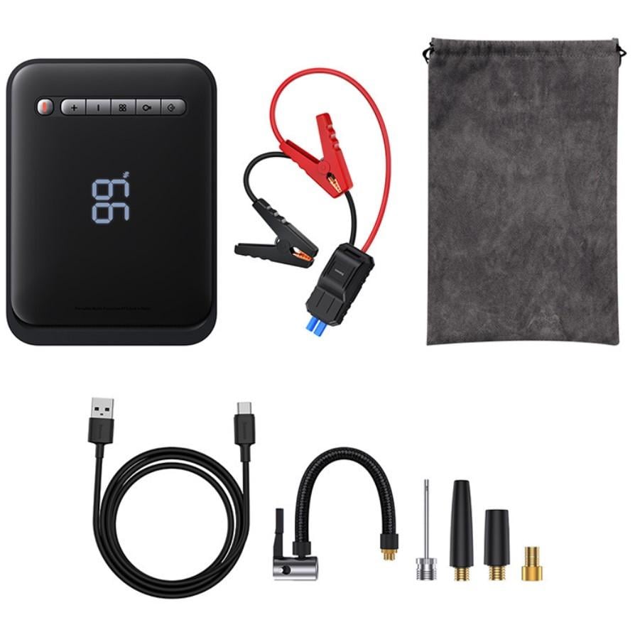 Комбінований пристрій Baseus BS-CH003 бустер і компресор для автомобіля 8000 mAh 1000А